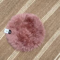Pink Sheepskin Seat Pad , Dusky Pink Genuine Pad, Amazing Gift - thumbnail 3