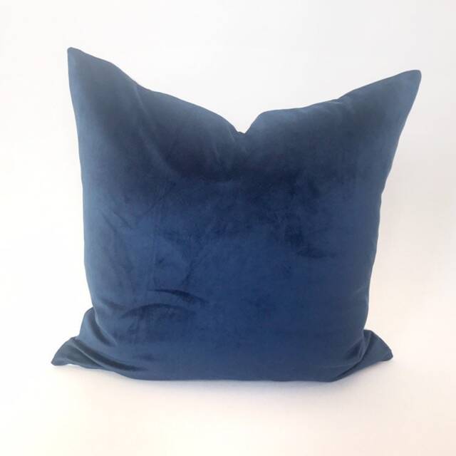 Dark Cobalt Blue Velvet Pillow Cover - image 1