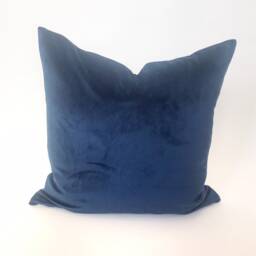Dark Cobalt Blue Velvet Pillow Cover - thumbnail 1