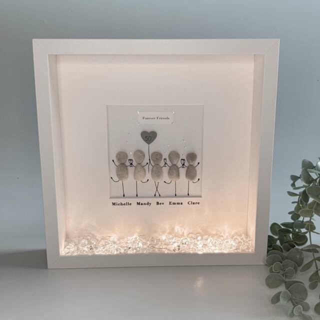 Friends Special Birthday Pebble Art Picture Frame Personalised Group Birthday Pebble Art Friends 40Th 50Th 21st 30Th 18Th 60 Her UK - image 1