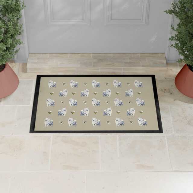 Samoyed Dog Pattern Door Mat