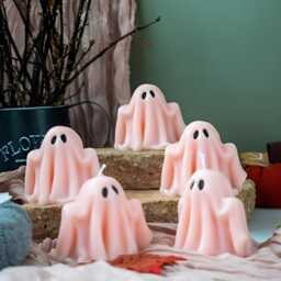 Handmade Ghost Candle Soy Beeswax Blend, Spooky Halloween Decor - thumbnail 4