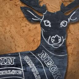 Butcher Venison Sign Deer Meat Cuts Game Chart Wooden Shop Rustic Home Decor Kitchen Hunting Wall Hirsch - thumbnail 2