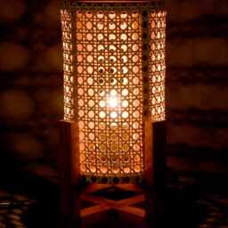 Handmade Wooden Table Lamp Bohemian Rustic Home Decor - thumbnail 3
