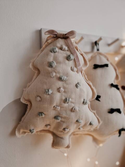 Christmas Tree Wall Decor, Cotton Baby Pillow, Holiday Nursery Accessories - image 1