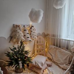 Christmas Tree Wall Decor, Cotton Baby Pillow, Holiday Nursery Accessories - thumbnail 3
