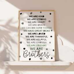 3 Brothers Bedroom Prints, Boys Decor, Sibling Nursery Brother, Playroom Wall Art, Big Bro Lil - thumbnail 2