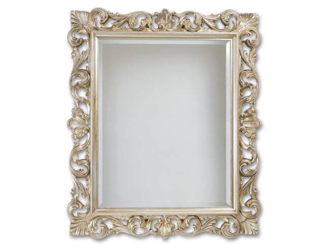 Classic Victorian Antique Silver Leaf Mirror - Made in Italy Louis Xiv Italian Baroque Wall Ornate Luxury #8053 - image 1