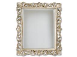Classic Victorian Antique Silver Leaf Mirror - Made in Italy Louis Xiv Italian Baroque Wall Ornate Luxury #8053 - thumbnail 1