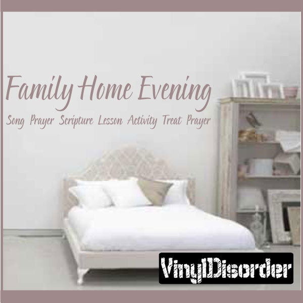 Family Home Evening Song Prayer Scripture Lesson Activity Treat - Vinyl Wall Decal Quotes Sticker R044Et - image 1