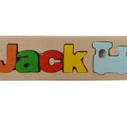 Personalized Name Puzzle, Custom Wooden Letter Gift, Newborn Free Engraving Message, Jack - thumbnail 2