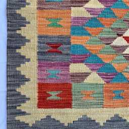 Handwoven Afghan Chobi Kilim Runner 3x10 Wool Hallway Rug - thumbnail 2