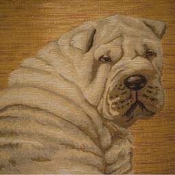 Sale Sharpei Sitting Backview Tapestry Cushion Cover Sham - thumbnail 2