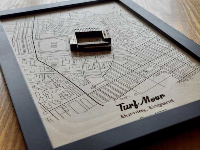 Turf Moor Wall Art Laser Engraved Wood, Burnley Fc Gift - image 1