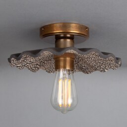 Kapok Organic Ceramic Ceiling Light Black Clay 10.25 - thumbnail 2