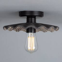 Kapok Organic Ceramic Ceiling Light Black Clay 10.25 - thumbnail 4