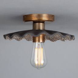 Kapok Organic Ceramic Ceiling Light Black Clay 10.25