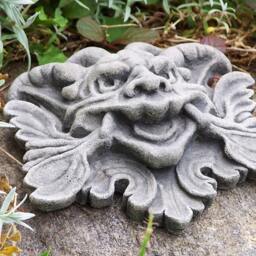 Grotesque, Garden Goblin, Mythological Green Man, Wall Decor, Cast Stone, Architectural Detail - thumbnail 4