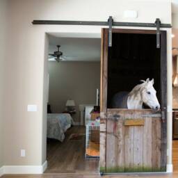 Door Wall Sticker Horse in The Stall-1 /Horse Looking Out Of Stable Mural Mural/ Horse Stall For - thumbnail 2