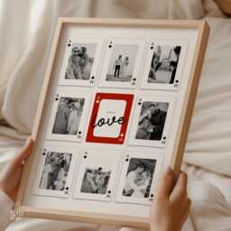 Playing Card Photo Wall Art, Lucky in Love Print, Valentines, Anniversary, Wedding Gift - thumbnail 1