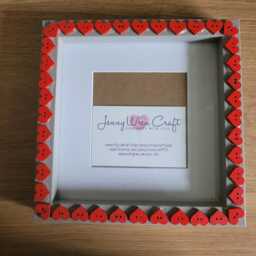 Red Wooden Heart Button Square Photo Frame 4 X Inches With Border, 6 Without Border - thumbnail 2