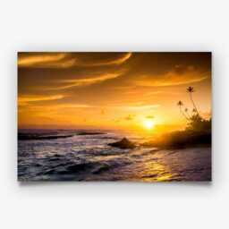 Palm Tree Beach Sunset Print, Coastal Photography Wall Art, Tropical Seaside Decor - thumbnail 3
