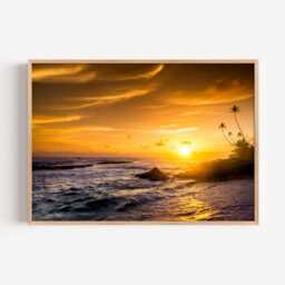 Palm Tree Beach Sunset Print, Coastal Photography Wall Art, Tropical Seaside Decor - thumbnail 2