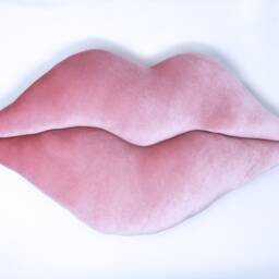 Shaped Handmade Hot Lips Pillow/Cushion. Home Decor. Pink - Rose Quartz Velvet Velour. Premium Quality - thumbnail 2