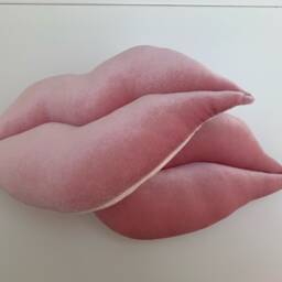 Shaped Handmade Hot Lips Pillow/Cushion. Home Decor. Pink - Rose Quartz Velvet Velour. Premium Quality - thumbnail 3