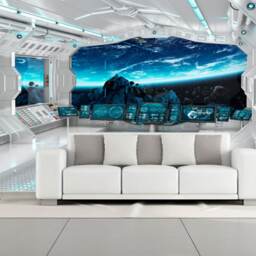 Sci-Fi Photo Art Lage Decor Wall Mural Futuristic Spaceship Removable Wallpaper Fantastic Starship Interioir Self-Adhesive Large Wallpaper - thumbnail 3
