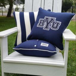 Byu, Block Logo Letterman Pillow, Brigham Young University, Byu Cougars - thumbnail 4