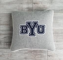 Byu, Block Logo Letterman Pillow, Brigham Young University, Byu Cougars - thumbnail 1