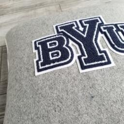 Byu, Block Logo Letterman Pillow, Brigham Young University, Byu Cougars - thumbnail 3