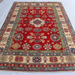 4'11x6'11 New Luxury Afghan Area Rug - Medallion Kazak Turkish Geometric Rug Hand Knotted For Living Room - thumbnail 2
