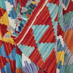 Kilim Rug Classic, Handmade Artisan Afghan Turkish Scandinavian Navajo Bohemian Wool Flatweave Multicolour 120x80 cm - thumbnail 4
