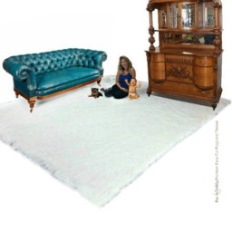 Handmade Faux Fur Sheepskin Rug - Plush Shag Area Rug, Usa - thumbnail 1