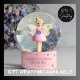 Personalised Fairy Glitter Snow Globe - Christmas Ornament Christening Gift Birthday Present Handmade Keepsake With Personal Message - thumbnail 1