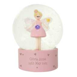 Personalised Fairy Glitter Snow Globe - Christmas Ornament Christening Gift Birthday Present Handmade Keepsake With Personal Message - thumbnail 3