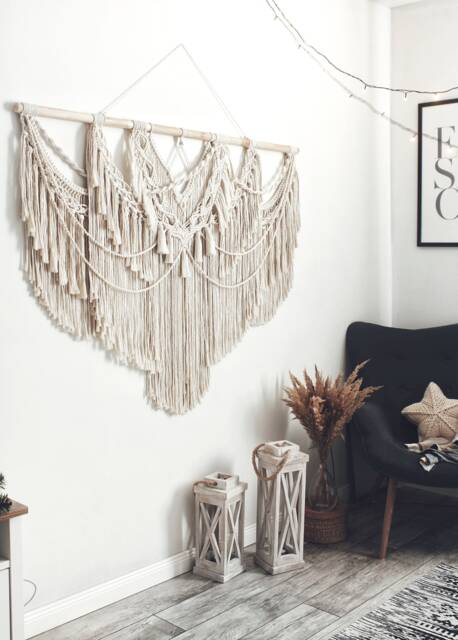 Macrame Wedding Backdrop, Boho Decor, Bedroom Wall Large Macrame Hanging, Dorm Tapestry Hanging - image 1