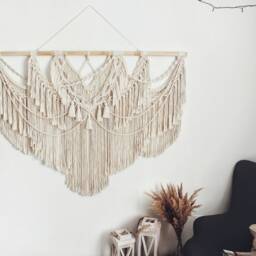 Macrame Wedding Backdrop, Boho Decor, Bedroom Wall Large Macrame Hanging, Dorm Tapestry Hanging - thumbnail 3