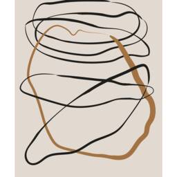 Abstract Print, Minimal Beige Brown Wall Art, Organic Shapes , Abstract Neutral Beige Black Paint Brush Strokes Panting Wall Art Print Poster - thumbnail 3