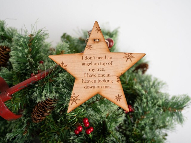Angel Star Tree Topper - Xmas Alternative Extra Special Thoughtful Addition Wooden Long Lasting in Heaven - image 1