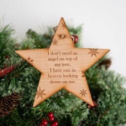 Angel Star Tree Topper - Xmas Alternative Extra Special Thoughtful Addition Wooden Long Lasting in Heaven - thumbnail 2