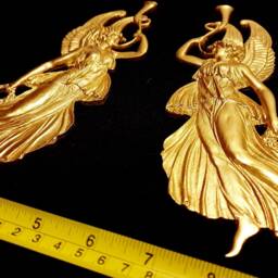 Large Pair Gilt Gold Or White French Style Decorative Wall Furniture Moulding Pediment Plastic Decoration - thumbnail 3