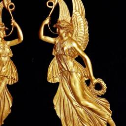 Large Pair Gilt Gold Or White French Style Decorative Wall Furniture Moulding Pediment Plastic Decoration - thumbnail 2