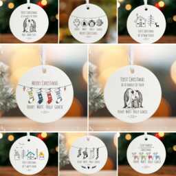 Personalised Porcelain Family Christmas Baubles, Custom Designs With Names, Keepsake Ornament, Tree Hanging Decoration - thumbnail 2