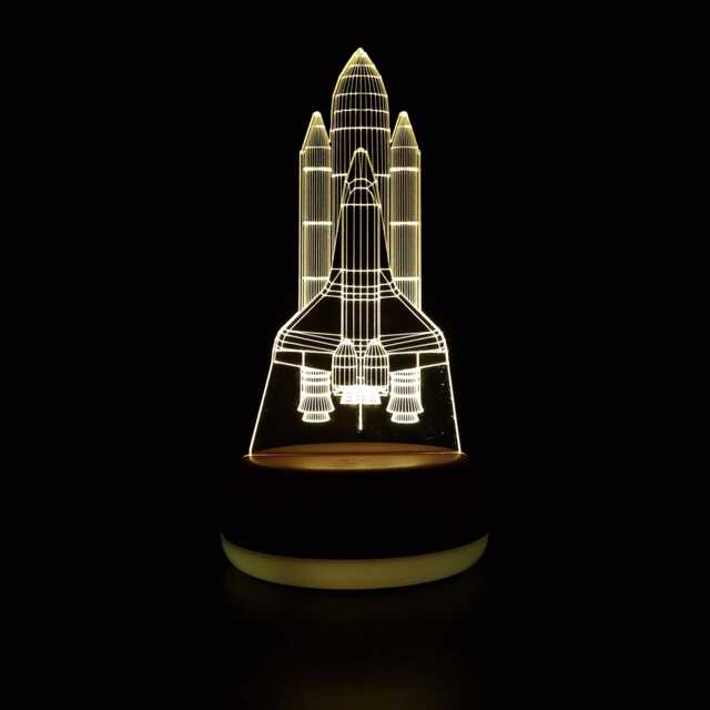 Space Shuttle Led Lamp, Rocket Night Light, Gift, Birthday Present, Party Bedroom Livingroom Gifts - image 1