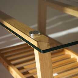 Handmade Solid Oak Coffee Table Toughened Glass Top, Magazine Rack - thumbnail 4