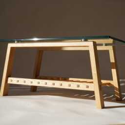 Handmade Solid Oak Coffee Table Toughened Glass Top, Magazine Rack - thumbnail 2