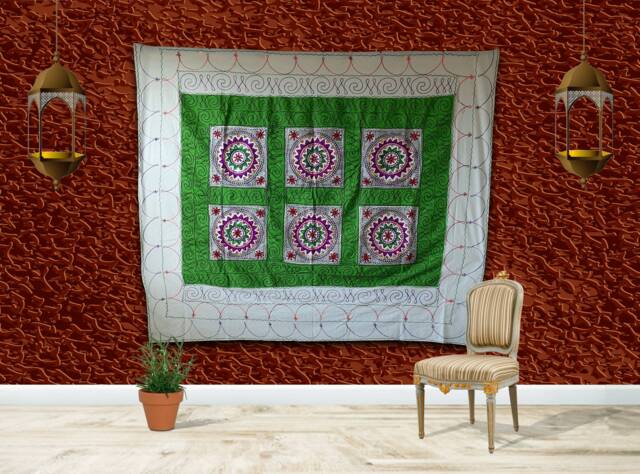 Boho Tapestry Wall Hanging, Table Runner Couch Cover Floral Bohemian Wall Decor Hippie Home Indian Throw Exotic Dorm - image 1